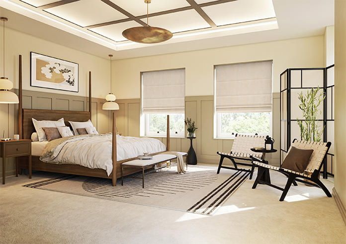Memphis, Off White - Motorised Roman Blind - Image 6